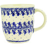 Polish Pottery Mug 12 oz Blue Lace Vines