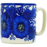 Polish Pottery Mug 12 oz Blue Poppy Dream UNIKAT