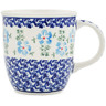 Polish Pottery Mug 12 oz Blue Summer