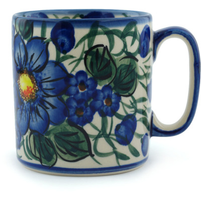 Polish Pottery Mug 12 oz Blue Violet UNIKAT