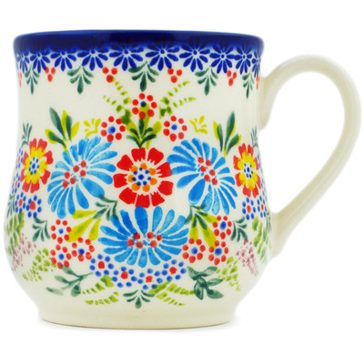 Polish Pottery Mug 12 oz Bouquet In Bloom UNIKAT