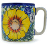 Polish Pottery Mug 12 oz Bright Blooms UNIKAT