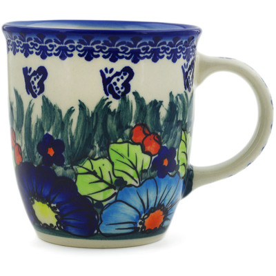 Polish Pottery Mug 12 oz Butterfly Splendor