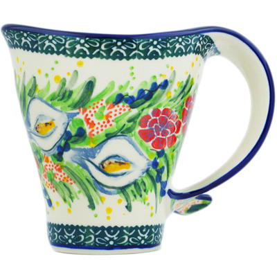 Polish Pottery Mug 12 oz Canna Lily Elegance UNIKAT