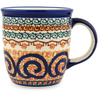 Polish Pottery Mug 12 oz Cinnamon Swirl UNIKAT
