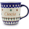 Polish Pottery Mug 12 oz Ciocia-aunt