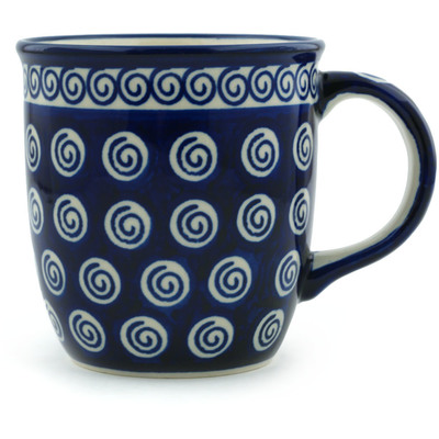 Polish Pottery Mug 12 oz Cobalt Swirl