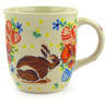 Polish Pottery Mug 12 oz Easter Bunnies UNIKAT