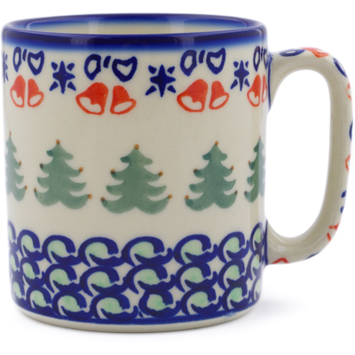 Polish Pottery Mug 12 oz Evergreen Bells