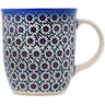 Polish Pottery Mug 12 oz Field Of Black Daisies