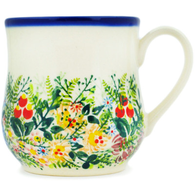 Polish Pottery Mug 12 oz Floral Abundance UNIKAT