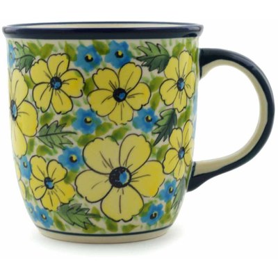 Polish Pottery Mug 12 oz Floral Paradise UNIKAT