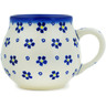 Polish Pottery Mug 12 oz Forget Me Not Swirls
