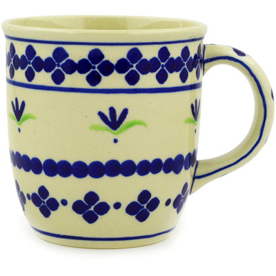 Polish Pottery Mug 12 oz Four Dot Flowers