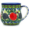 Polish Pottery Mug 12 oz Fowl In The Florals UNIKAT