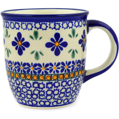 Polish Pottery Mug 12 oz Gangham Flower Chain