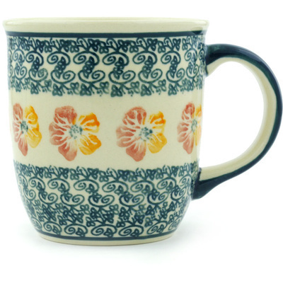 Polish Pottery Mug 12 oz Garden Gladiolus