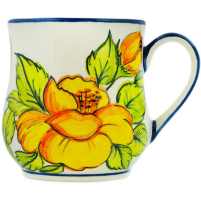 Polish Pottery Mug 12 oz Garden Rose