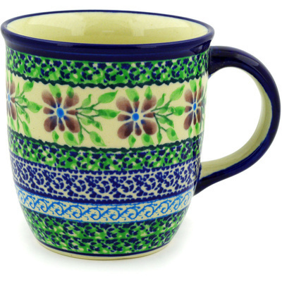 Polish Pottery Mug 12 oz Gingham Garden