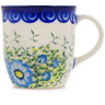 Polish Pottery Mug 12 oz Gorgeous Morning Glory UNIKAT