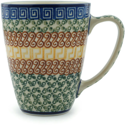 Polish Pottery Mug 12 oz Grecian Sea