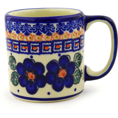 Polish Pottery Mug 12 oz Greek Poppies