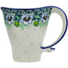 Polish Pottery Mug 12 oz Green Flora