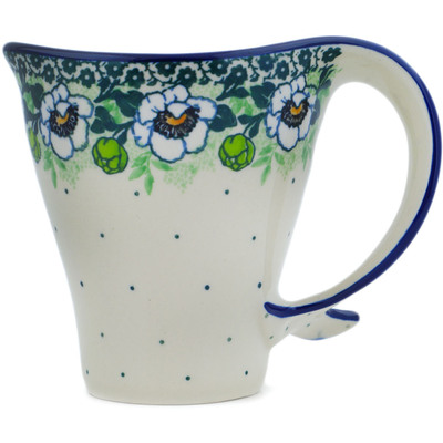 Polish Pottery Mug 12 oz Green Flora