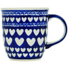 Polish Pottery Mug 12 oz Heart Of Hearts