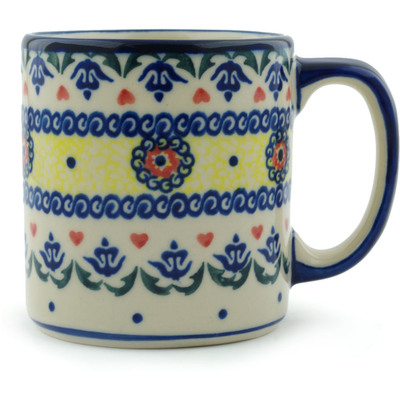 Polish Pottery Mug 12 oz Hearts Around Hearts