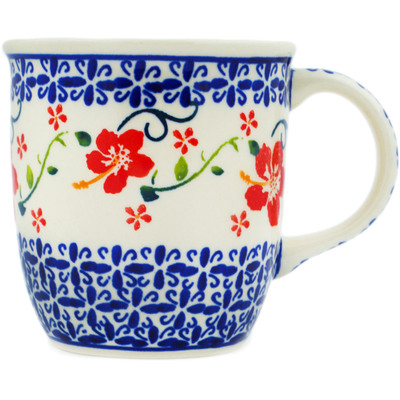 Polish Pottery Mug 12 oz Hibiscus Halo