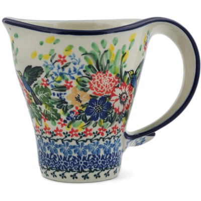Polish Pottery Mug 12 oz Hummingbird Meadow UNIKAT