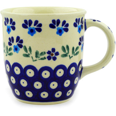 Polish Pottery Mug 12 oz Muscari Peacock