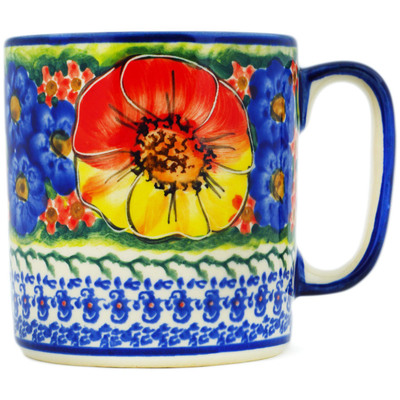 Polish Pottery Mug 12 oz Mystical Garden UNIKAT