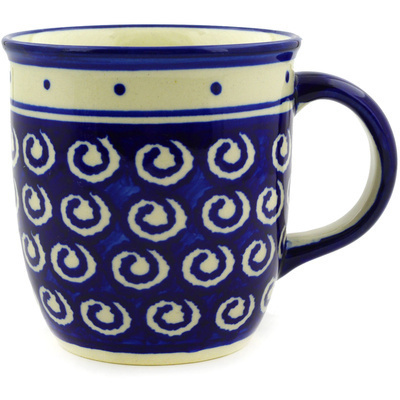 Polish Pottery Mug 12 oz Ocean Swirl