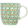 Polish Pottery Mug 12 oz Orange Blossoms