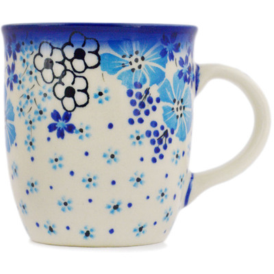 Polish Pottery Mug 12 oz Pansy Dawn