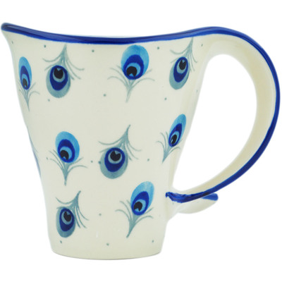 Polish Pottery Mug 12 oz Peacock Blues