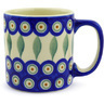 Polish Pottery Mug 12 oz Peacock