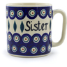 Polish Pottery Mug 12 oz Peacock