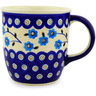 Polish Pottery Mug 12 oz Peacock Poppies