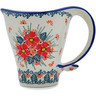 Polish Pottery Mug 12 oz Pink Forget Me Not UNIKAT