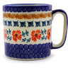 Polish Pottery Mug 12 oz Red Cornflower
