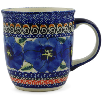 Polish Pottery Mug 12 oz Regal Bouquet UNIKAT