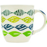 Polish Pottery Mug 12 oz Retro Green