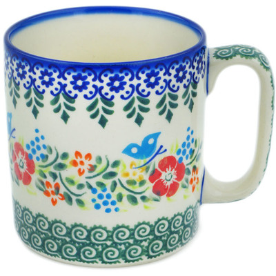Polish Pottery Mug 12 oz Ring Of Meadow Flowers