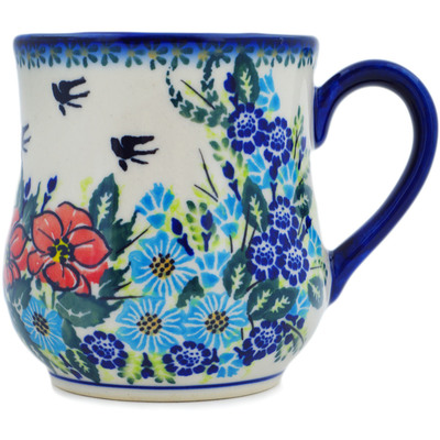 Polish Pottery Mug 12 oz Royal Meadow UNIKAT