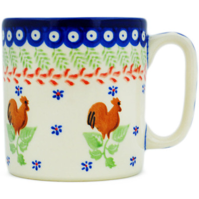 Polish Pottery Mug 12 oz Spring Rooster