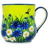 Polish Pottery Mug 12 oz Spring Yellow Meadow