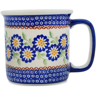 Polish Pottery Mug 12 oz Spring Yellow Posey